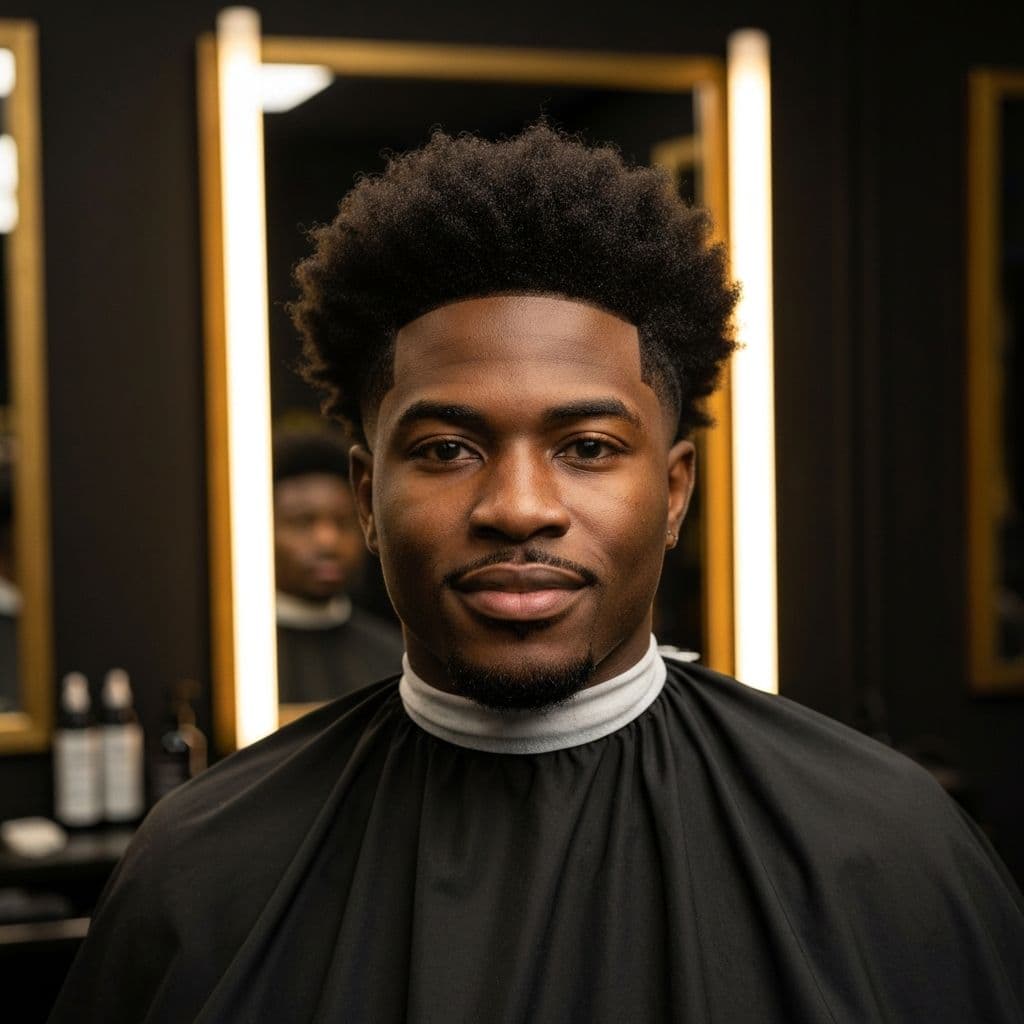 Coupe afro avec lineup