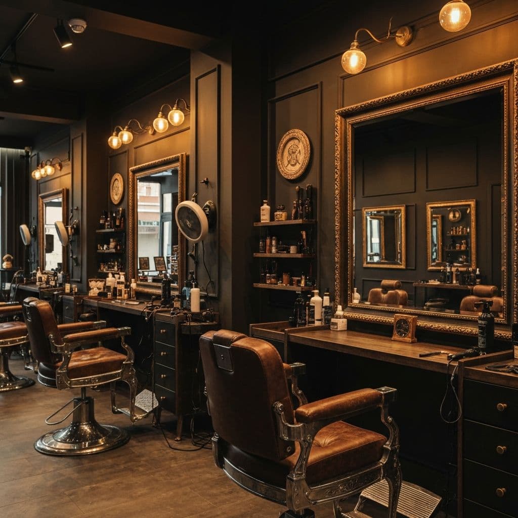 Intérieur du salon K.M Barber Chez Elvis